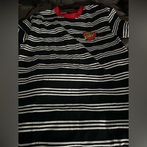Santa Cruz Dot Embroidered Stripe Black T-shirt size M